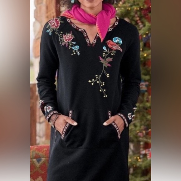 Sundance Driftwood Matea Embroidered Sweatshirt Dress NWT Size medium - Picture 1 of 12